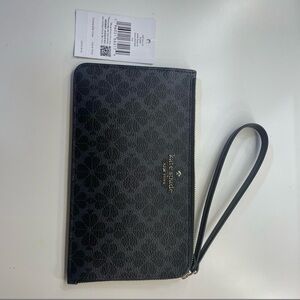 Kate Spade Black Floral Wristlet